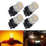 iFunyLED 4PCS 3157 LED Bulb Turn Signal Light 12V-24V Super Bright 3156 3056 3057 3047 4157 LED Replacement Light Kit Set for Car Tail Brake Turn Signal Blinker Lights - Amber Yellow