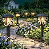 Greluna Solar Pathway Lights Outdoor 10 Pack, Auto On/Off Waterproof Solar Garden Lights, Energy Saving LED Landscape Outside Lights for Yard, Walkway, Patio & Driveway Decor