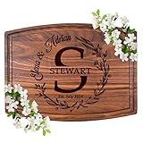 Personalized Cutting Board – Custom Cutting Board Wood Engraved Charcuterie Board, Unique Gift for Wedding, Anniversary, Bridal Shower, Couples, Christmas, Parents & Housewarming