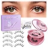 FADLASH Magnetic Eyelashes with Applicator Reusable Magnetic Lashes Natural Look 2 Pairs with Clamp No Glue Needed False Eyelashes Kit Easy to Wear (806+B7)