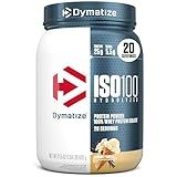 Dymatize ISO100 Whey Protein Powder Isolate, Gourmet Vanilla, 25g of Protein, 5.5g BCAAs, Less Than 120 Cal., Gluten Free, 1g Fat, 1g Sugar, 2g Carb (20 Servings)