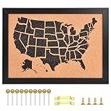 YCCYYCCY Cork Board Map of The United State, 14" X 11" Bulletin Boards for Walls with 10 Pins, Travel Tracker Map for Office, School and Home (US-MAP-2636)