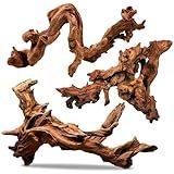 PINVNBY Natural Driftwood for Aquarium Decor Fish Tank Decorations Reptile Decor Driftwood Decor, 3 Pieces 7"-11" Assorted Driftwood Branch