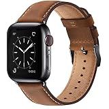 SUNFWR Leather Bands Compatible with Apple Watch Band for Men Women
