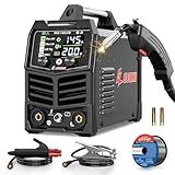 GZ GUOZHI 145A MIG Welder, 3 in 1 Welder FLUX MIG/Lift TIG/ARC Multi-Process Mig Welder, 110V Welding Machine, Flux Core Welder Welder Machine 110v with LCD Large Screen