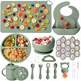 JVEOO 19 Pcs Silicone Baby Feeding Set Eating Essentials for Newborn
