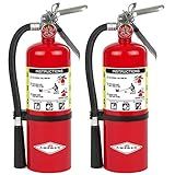 Amerex B500, 5 lb ABC Dry Chemical Fire Extinguisher – Class A, B & C Rated with 12–18 Ft Range and 14 Second Discharge Time, 2-Pack