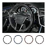 Hiseanllo Carbon Fiber Steering Wheel Cover 3PCS Set – Anti-Slip, Scratch-Resistant, Universal Fit for 14–16 Inch Wheels – Interior Car Accessories for Cars, SUVs, Trucks (Black)