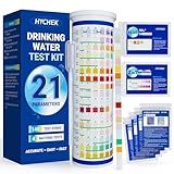 HYCHEK 21 in 1 Accurate Drinking Water Testing Kits, 145 Strips + 4 Bacteria Tests, Well and Tap Water Test Kit, Home Test Strips for Lead, Fluoride, Chlorine, Hardness, pH, Iron, Copper, and More