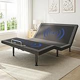 kaipuyiree Adjustable Bed Frame Queen with Massage Wireless Remote Ergonomic Smart Bed Frame with Adjustable Legs Head & Foot Incline 2 USB Ports LED Night Light Electric Bed Base