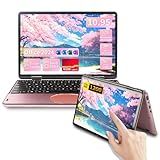 BINHENGLON 11-inch Touchscreen 2-in-1 ConvertibleLaptop,Celeron N100(Up to 3.4GHz),Win 11,16GB DDR4,1920 * 1200 IPS,Backlit Keyboard,Side ButtonPower on,Oval Touchpad(Rose Gold, 16GB+512GB SSD)