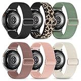 Stretchy Bands Compatible with Samsung Galaxy Watch 7 6 4 5 Band 40mm 44mm/Watch 6 4 Classic 47mm 43mm 42mm 46mm/5 Pro/FE/Active 2, 6 Pack 20mm Nylon Sport Strap for Galaxy Watch 7 Band Women Men