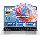 2026 Laptops Computer,15.6" Windows 11 Pro Laptop with Office 365 included,8GB RAM 256GB SSD,Intel Pentium Process,6H Battery,Mini HDMI,cam|Mic,Portable Thin Lap Top for College Student Business Work