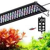 SEAOURA Plant Growth Aquarium Light, 24/7 Custom Timer, Power-Off Memory, 48-54in Full Spectrum Aquarium Plant Lights, 7-Row LED 8 Colors, 20 Adjustable Brightness, Day & Night Cycle for Freshwater