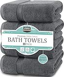 Utopia Towels 4 Pack Premium Bath Towels Set, 27 by 54 Inches, 100% Ring Spun Cotton 600GSM, Lightweight and Highly Absorbent Quick Drying Towels, Perfect for Daily Use, Grey