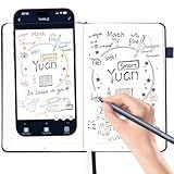 Smart Pen with Real Paper Notebook, Digital Pen for Note Taking, Smart Writing Set, Write on Real Paper with Digital Processing, Smart Digital Notebook as Christmas Gifts, Navy, Storing,Sharing Paper Notes via APP for Android/iOS