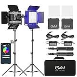 GVM RGB LED Panel Video Light, Photography Lighting with APP Control, 800D Video Lighting Kit for YouTube Studio, Gaming, Streaming, Conference, 8 Kinds of Scene Lights, CRI 97, 2 Packs
