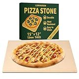 LUNVARION Pizza Stone 15×12 Inch Rectangular, Baking Stone for Oven & Grill – Premium Cordierite Heat-Resistant Pizza Baking Stone for Crispy Crust, Pizza, Bread, Baking & BBQ