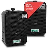 Pyle Home Dual Waterproof Outdoor Speaker System - 5.25 Inch Pair of Weatherproof Wall/Ceiling Mounted Speakers w/Heavy Duty Grill, Universal Mount - for Use in The Pool, Patio, Indoor PDWR40B (Black)