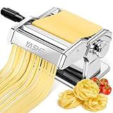 YASHE 2-in-1 Pasta Maker with Cleaning Kit, Adjustable Thickness Settings Pasta Maker Machine with Pasta Roller and Cutter, Dual Width Noodle Maker for Pasta, Spaghetti, Fettuccine, Lasagna