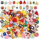 KJML DIY Cute Keychain Charms Bulk 30pcs Pendant Bracelet Charms for Keychain Making Mini Resin Kandi Charm for Funny Keychains Bag Charm Purse Backpack Jewelry Making (30, Mix Random)