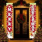 Mrsenloi Christmas Decorations Lighted Banner for Door, Snowman&Santa