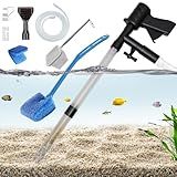 Carefree Fish Aquarium Gravel Cleaner 15~30In with 6Ft Water Hose Fish Tank Water Changer Sand Vacuum with Skimmer Net and Long Handle Sponge Brush Algae Scraper