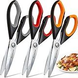 Astercook Kitchen Scissors All Purpose Heavy Duty,3 Pack Kitchen Shears Set,Stainless Steel Kitchen Gadgets for Cutting Food,Poultry,Meat,Vegetable,Herb Dishwasher Safe Utility Tools Home Gift