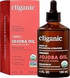 Cliganic Organic Jojoba Oil, 100% Pure (4oz) | Moisturizing for Face, Hair, Skin & Nails | Natural Cold Pressed Hexane Free | Base Carrier Oil