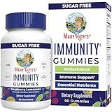 MaryRuth Organics Sugar Free Immunity Gummies | Powerful Blend | Elderberry Vitamin C & Zinc | Vitamin D3 & Echinacea | Immune Support Supplement | Gummies for Kids & Adults | Vegan | Non GMO | 90ct