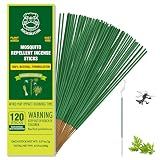 KICKOUTOR Mosquito Repellent Incense Sticks with Natural Citronella Oil, 120 Count DEET-Free Outdoor Protection for Patios, Backyard Gatherings & Camping, Up to 1 Hour Against Gnats & No-See-Ums