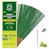 KICKOUTOR Mosquito Repellent Incense Sticks with Natural Citronella Oil, 120 Count DEET-Free Outdoor Protection for Patios, Backyard Gatherings & Camping, Up to 1 Hour Against Gnats & No-See-Ums