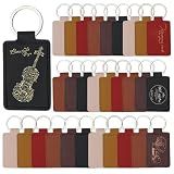 Tikjiua 30Pcs Leather Key Fob Kit, Leather Keychains Laser Engraving Blanks