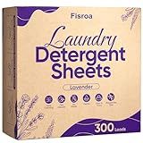 Lavender Laundry Detergent Sheets Travel Eco-friendly 300 Loads Fisroa Clothes Washing Detergent Sheets Plastic-Free Washer Strips Liquidless Laundry Strips Tablet