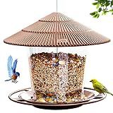 Hanizi Bird Feeder Outdoor Hanging for Wild Bird Seed, Brown