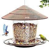 Hanizi Bird Feeder Outdoor Hanging for Wild Bird Seed, Brown