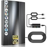 2026 Upgraded TV Antenna Indoor Up to 3600+ Miles Range, Digital Antenna for Smart Tv Indoor/Outdoor Local Channels,Strongest HDTV Antenna for 8K 4k 1080p - Amplifier Signal Booster & 38ft Coax Cable