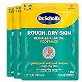 Dr. Scholl's Rough, Dry Skin Ultra Exfoliating Foot Peeling Mask, 3 Pairs Moisturizing Socks Gently Peels and Softens, with Urea, Dry Skin Callus Remover for Feet