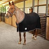 Jeffers Elite Fleece Cooler Blanket for Horses, 78" – Contoured Moisture Wicking Horse Cooler, Lightweight Breathable Fleece Horse Cover for Layering, Travel, Grooming & All Year Round Use - Black