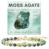 Farfume Moss Agate Crystal Bracelet Beaded Bracelets for Women 4mm Natural Stone Beads Gemstone Handmade Jewelry Valentine's Day Gifts
