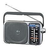 Panasonic Portable AM/FM Radio, Battery Operated Analog Radio, AC Powered, Silver (RF-2400D)