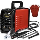 200Amp Welder Machine with 25 Rods,110v Mini Stick Welder for 1/16"-1/8" Rod, Portable IGBT Inverter Welding Machine with Hot Start, MMA Welding Kit with Synergic Control Arc Force Anti-Stick