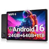 Android 16 Tablet 10 Inch, 24GB RAM 64GB ROM 1TB,HD IPS,Fast WiFi 6, BT 5.4