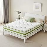 Dourxi Twin Mattress 10 Inch, Hybrid Mattress Twin Size, Cooling Gel Memory Foam and Pocket Spring, Organic Cotton Fabric Cover, CertiPUR-US Certified, Medium Firm Feel, 39 * 75 * 10 Inch