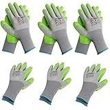 WORKPRO 6 Pairs Garden Gloves, Work Glove with Eco Latex Palm Coated, Gardening Gloves, Working Gloves for Weeding, Digging, Raking, and Pruning (Large)