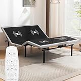 ASONLY Queen Adjustable Bed Frame with Zero Gravity & 3D Massage,Ergonomic Upholstered Bed with Wireless Remote Control,Head and Foot Incline, Under-Bed Lighting,2 USB Ports,5 Minute Assembly
