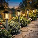 DOESLAG Solar Pathway Lights Outdoor 8 Pack, Warm White Solar Path Lights, Waterproof Energy Efficient Landscape Lights Decorative Auto On/Off, Solar Garden Lights for Yard Walkway Driveway Patio