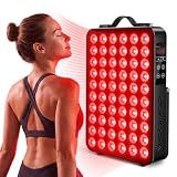 Red Light Therapy for Body, 660nm 850nm Near Infrared Light Therapy Panel, 60 Dual Chip LED Device with 300W of Power, Ideal for Body, Face, Improve Sleep, Skin Health, Includes Hanging Kit & Handle