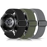 Lerobo Elastic Bands Compatible with Samsung Galaxy Watch 7 6 5 4 40mm 44mm/for Galaxy Watch 6 Classic Band 43mm 47mm/Watch 4 Classic Band 42mm 46mm/5 Pro/Active 2,3 Pack Adjustable Nylon Sport Band