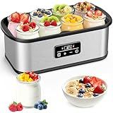 cewajbaa Yogurt Maker with Adjustable Temperature & Time Control, Probiotic Yogurt Maker Machine with 8 Glass Jars, Automatic Shut-Off for Homemade Probiotic Yogurt, Promoting Gut Health（48OZ）